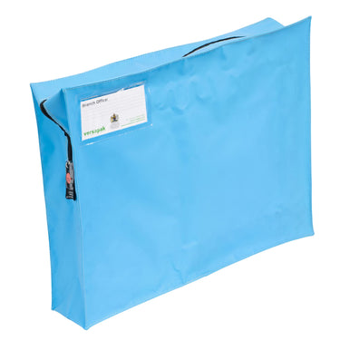 Mail Bag with Gusset ZG4 Light Blue Button